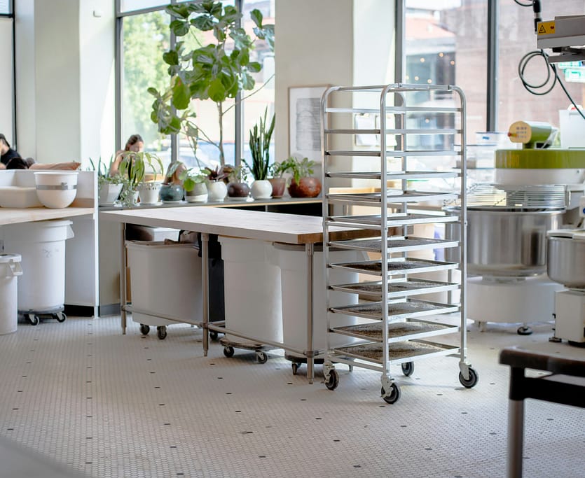 Sparkling clean commercial kitchen